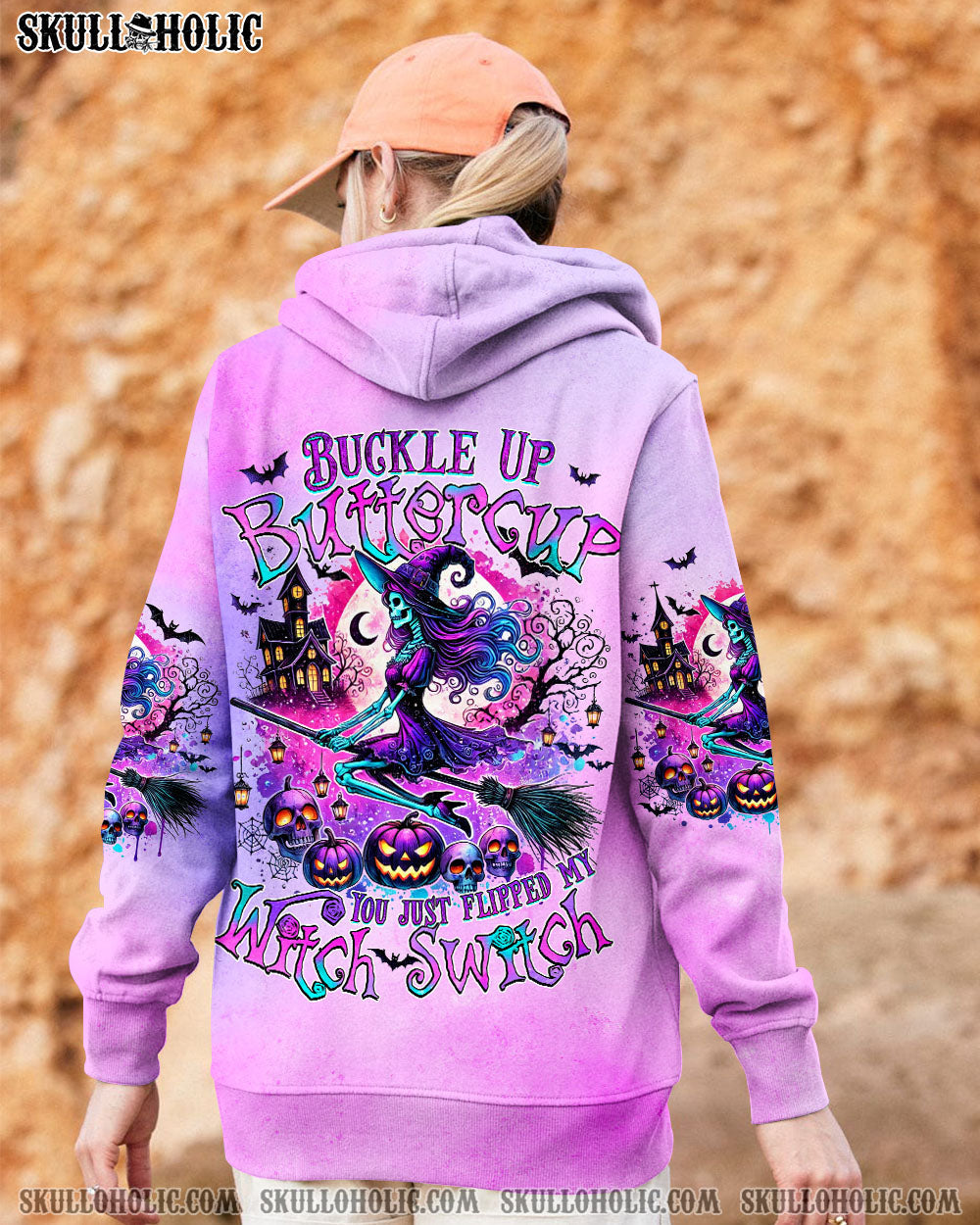 BLISSCORNERS BUCKLE UP BUTTERCUP YOU JUST FLIPPED MY WITCH SWITCH HALLOWEEN ALL OVER PRINT