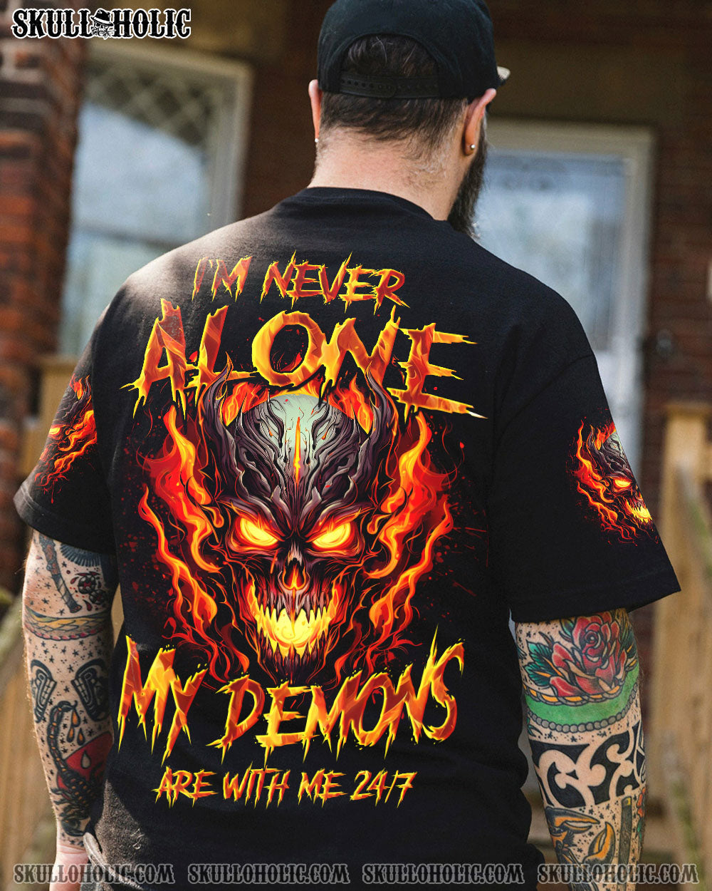 BLISSCORNERS I'M NEVER ALONE DEMONS ALL OVER PRINT