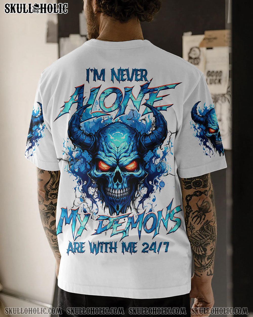 BLISSCORNERS I'M NEVER ALONE DEMONS ALL OVER PRINT