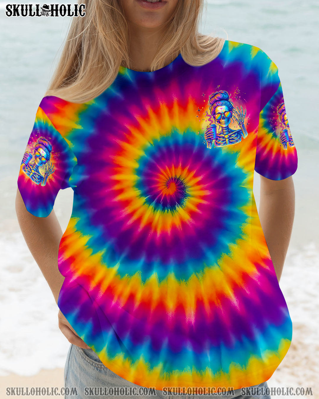 BLISSCORNERS I AM WHO I AM MESSY BUN SKULL ALL OVER PRINT