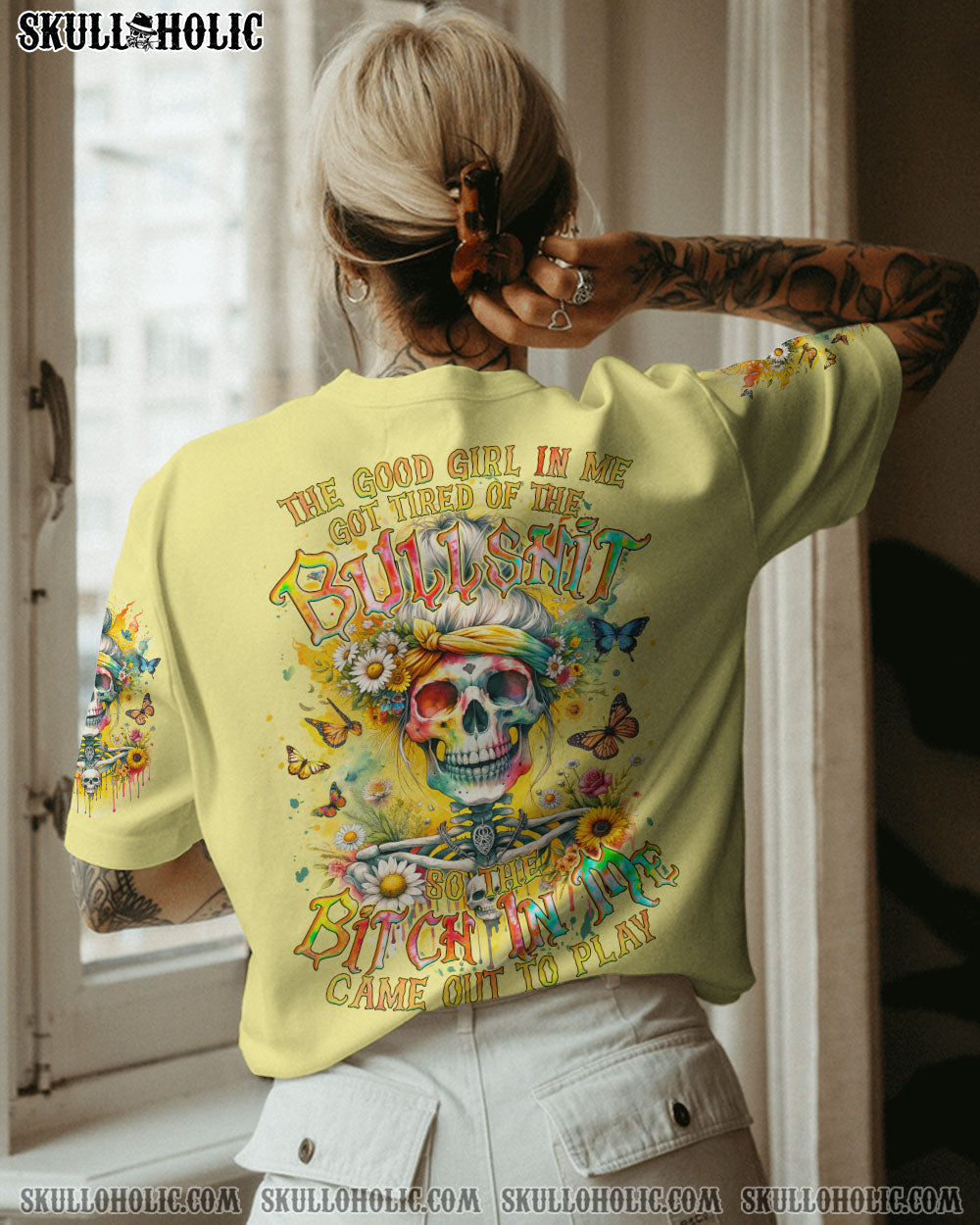 BLISSCORNERS I TAKE CARE OF MY PROBLEM MESSY BUN ALL OVER PRINT