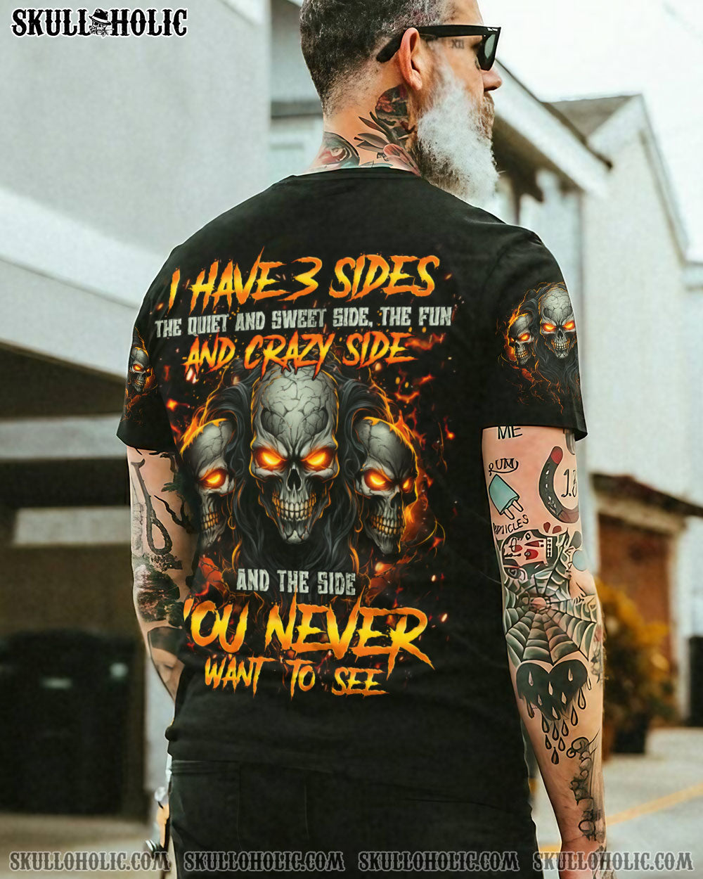 BLISSCORNERS I HAVE THREE SIDES SKULL ALL OVER PRINT