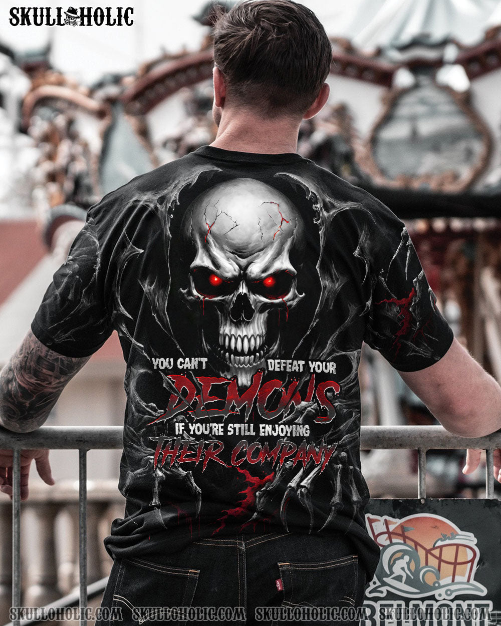 BLISSCORNERS YOU CAN'T DEFEAT YOUR DEMONS ALL OVER PRINT
