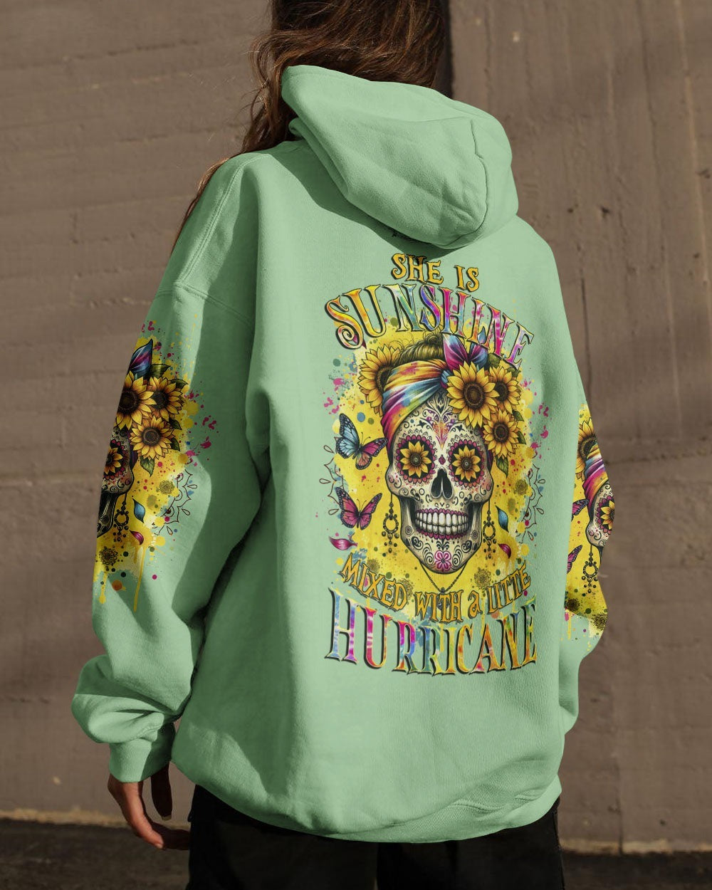 BLISSCORNERS FRESH OUT OF F MESSY BUN SKULL ALL OVER PRINT