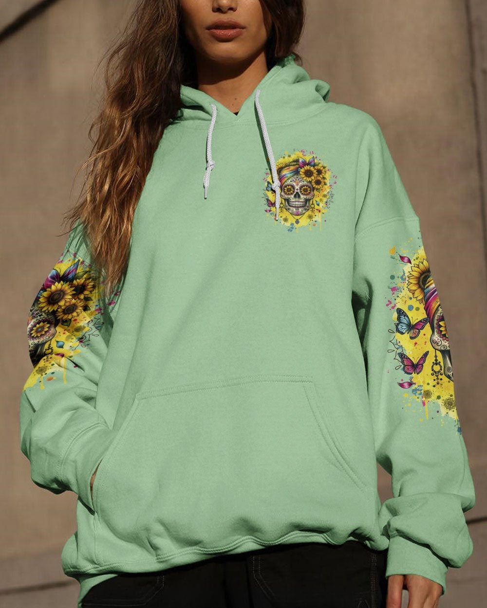 BLISSCORNERS FRESH OUT OF F MESSY BUN SKULL ALL OVER PRINT