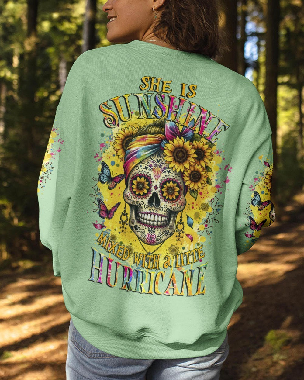 BLISSCORNERS FRESH OUT OF F MESSY BUN SKULL ALL OVER PRINT