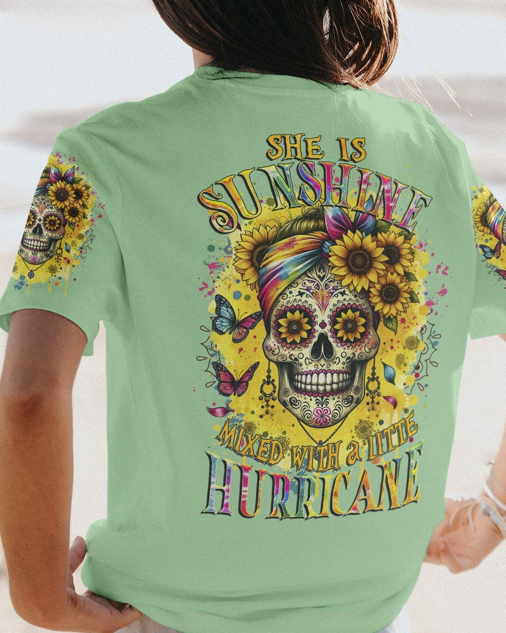 BLISSCORNERS FRESH OUT OF F MESSY BUN SKULL ALL OVER PRINT