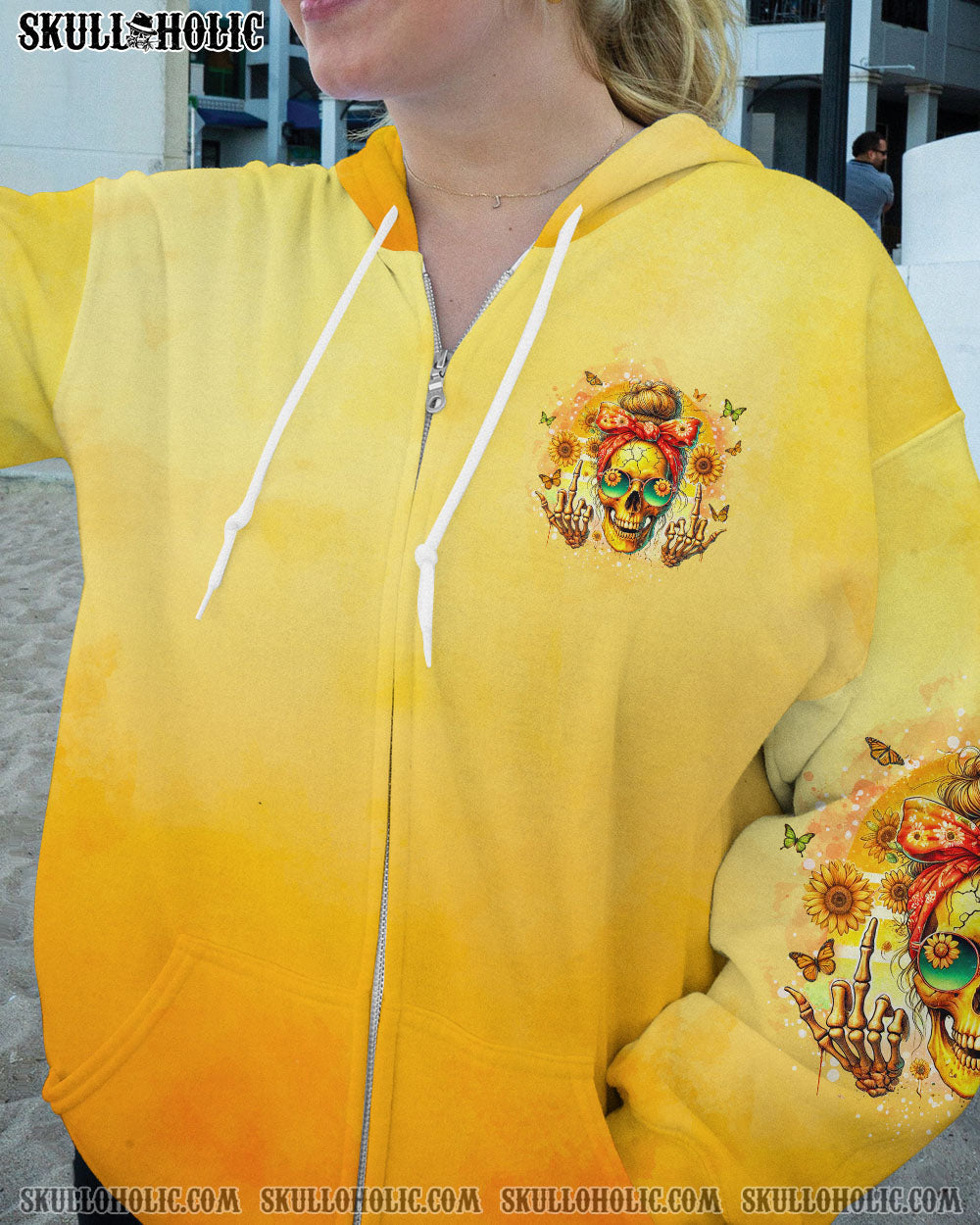 BLISSCORNERS THE GOOD GIRL IN ME MESSY BUN SKULL ALL OVER PRINT