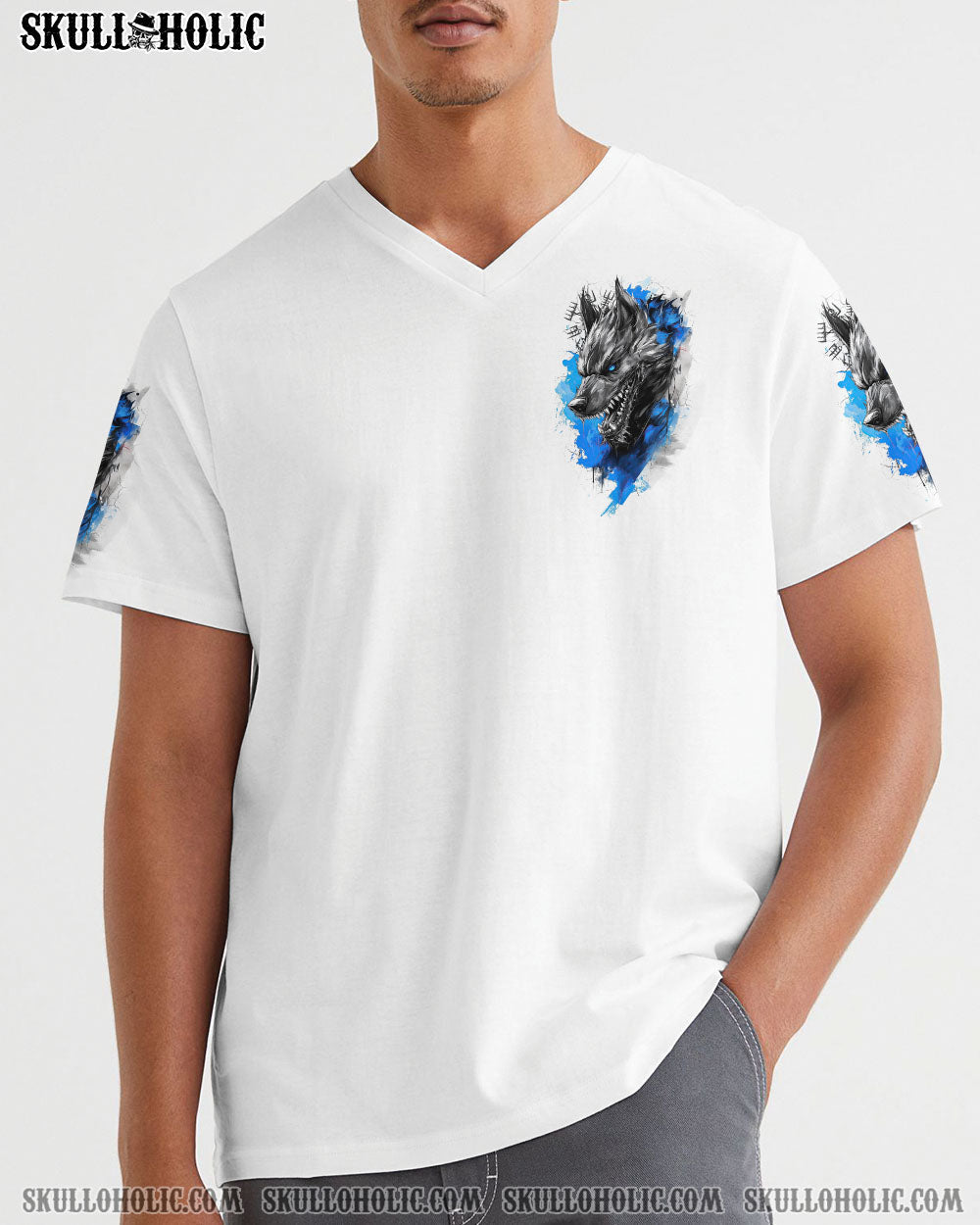 BLISSCORNERS BETTER TO BE A WOLF OF ODIN THAN A LAMB OF GOD VIKING SKULL ALL OVER PRINT