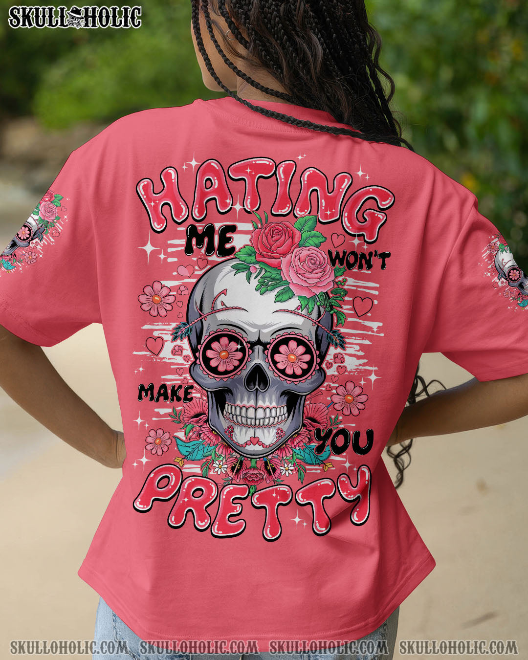 BLISSCORNERS HATING ME WON'T MAKE YOU PRETTY SKULL ALL OVER PRINT