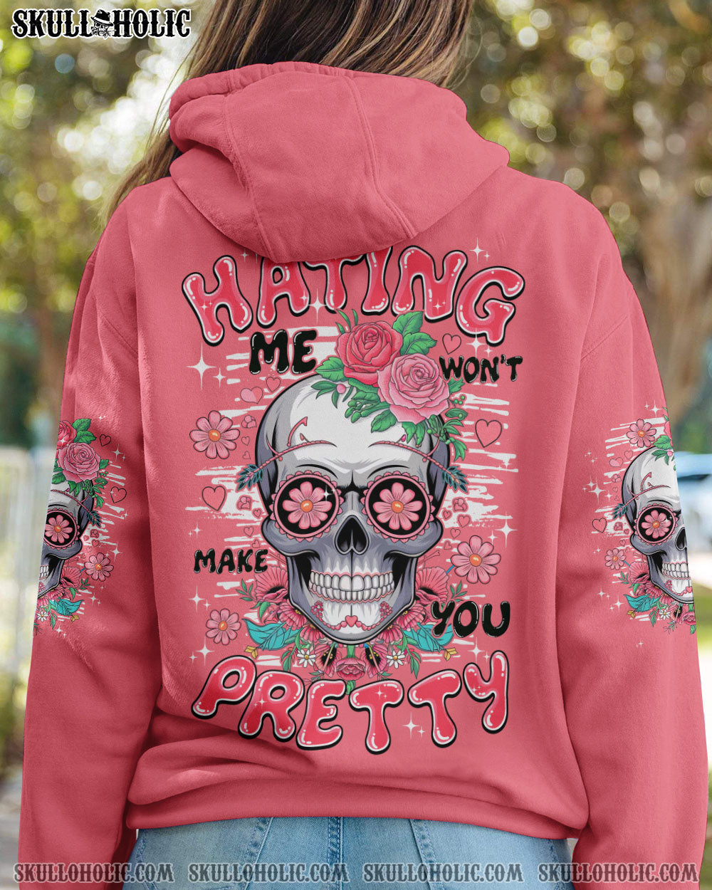BLISSCORNERS HATING ME WON'T MAKE YOU PRETTY SKULL ALL OVER PRINT