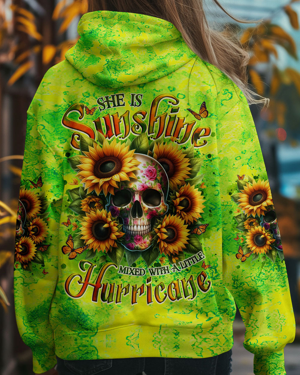 BLISSCORNERS SHE IS SUNSHINE MIXED WITH A LITTLE HURRICANE ALL OVER PRINT