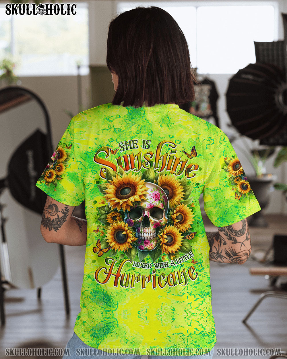 BLISSCORNERS SHE IS SUNSHINE MIXED WITH A LITTLE HURRICANE ALL OVER PRINT