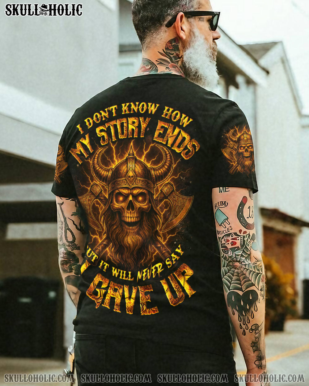 BLISSCORNERS I DON'T KNOW HOW MY STORY ENDS VIKING SKULL ALL OVER PRINT