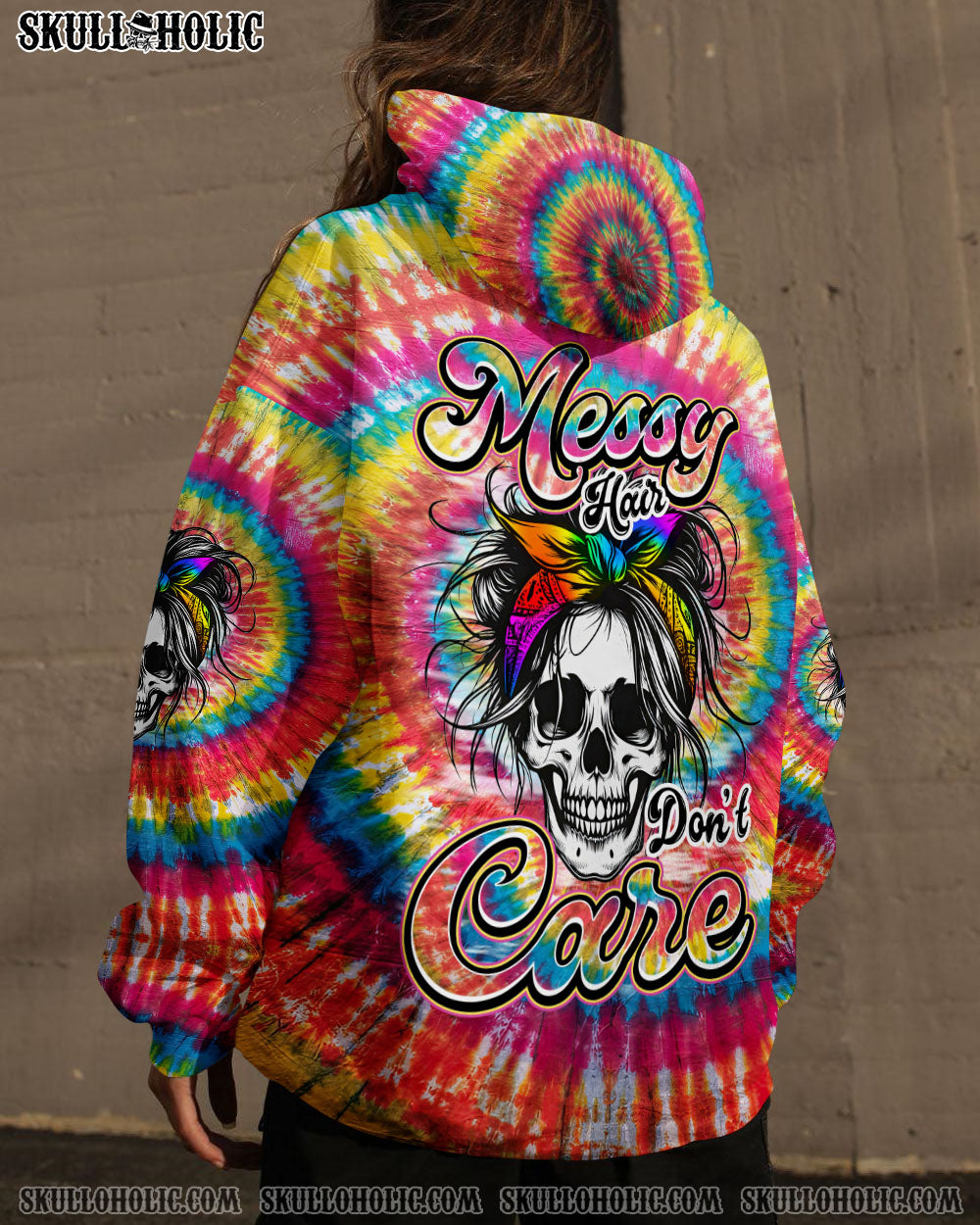 BLISSCORNERS MESSY HAIR DON'T CARE TIE DYE ALL OVER PRINT