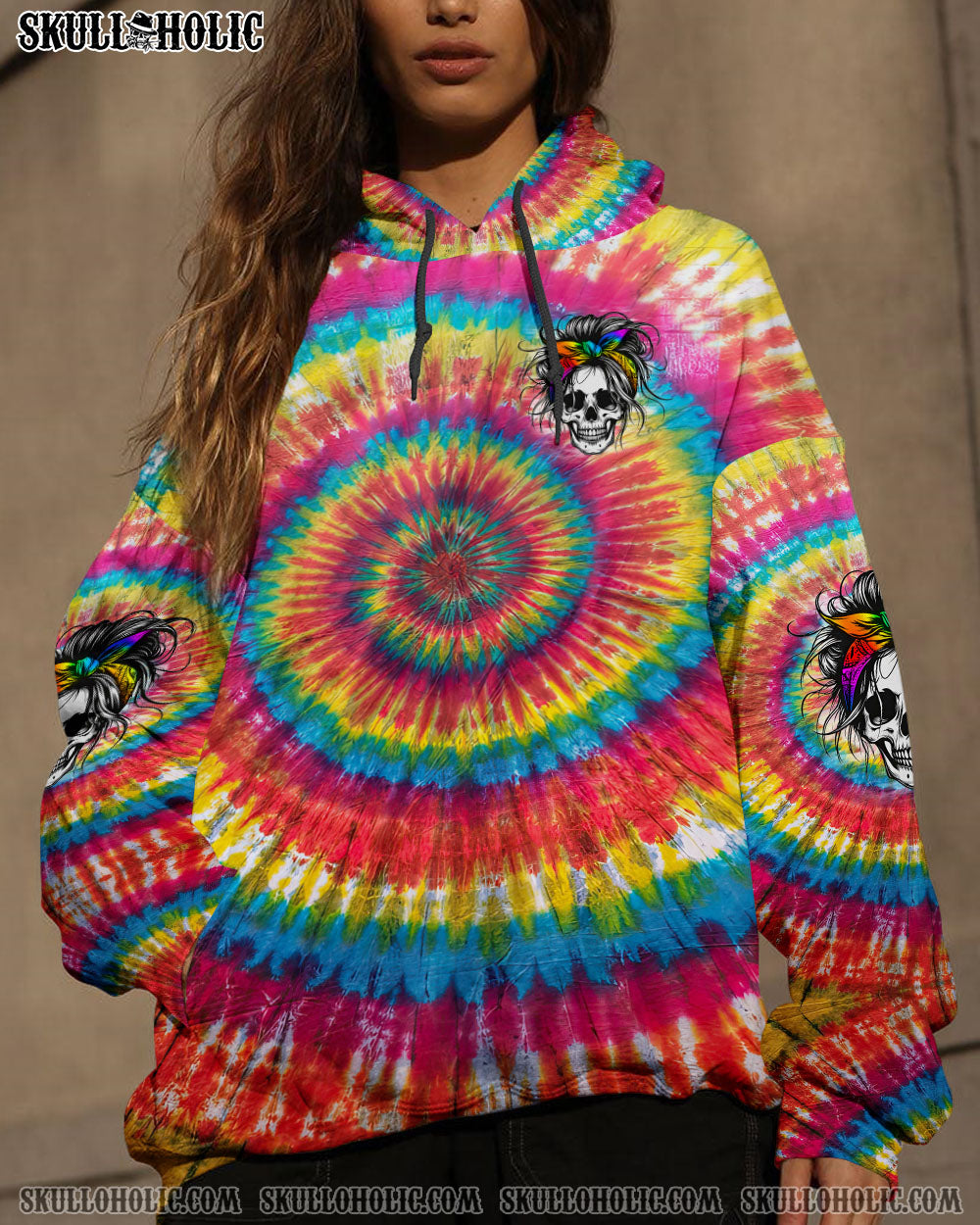 BLISSCORNERS MESSY HAIR DON'T CARE TIE DYE ALL OVER PRINT