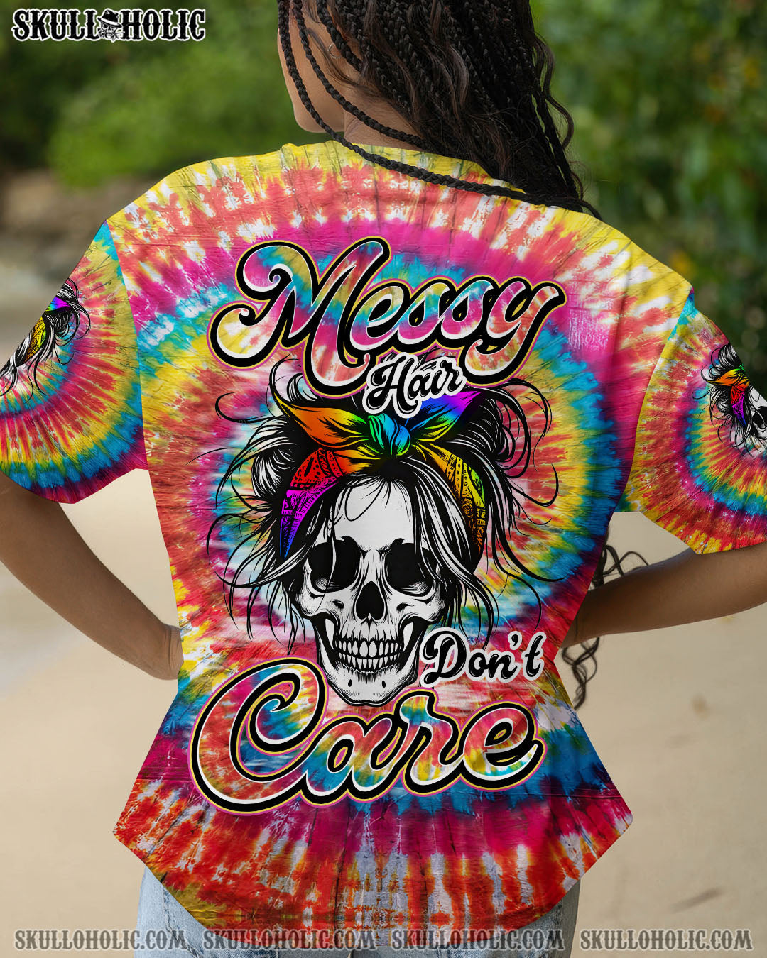 BLISSCORNERS MESSY HAIR DON'T CARE TIE DYE ALL OVER PRINT