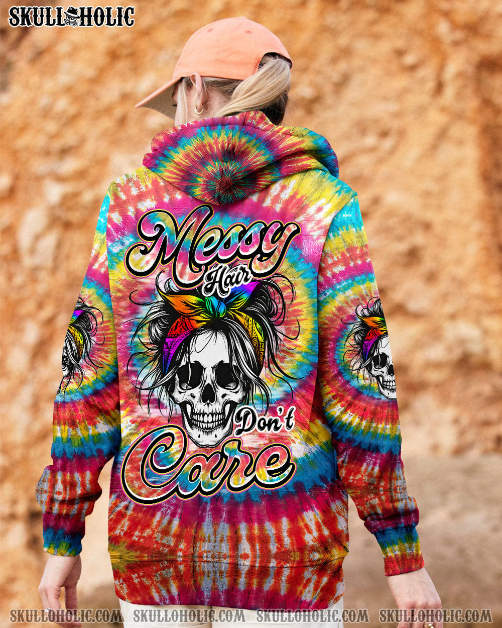 BLISSCORNERS MESSY HAIR DON'T CARE TIE DYE ALL OVER PRINT