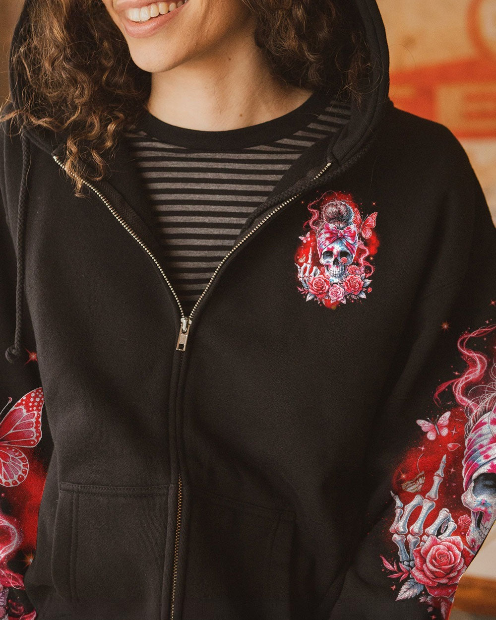 BLISSCORNERS JUDGE ME WHEN SKULL MESSY BUN ALL OVER PRINT