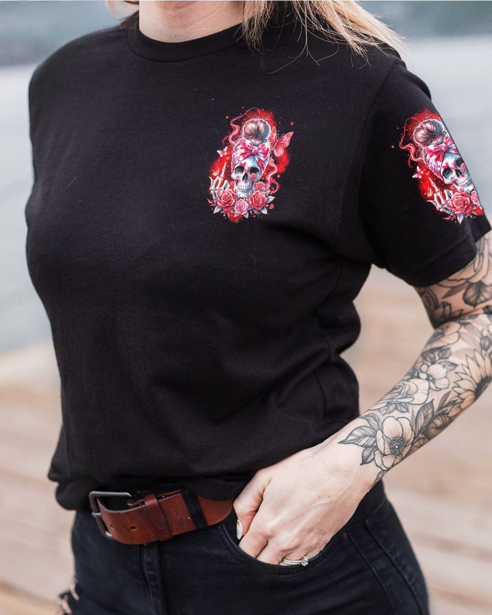 BLISSCORNERS JUDGE ME WHEN SKULL MESSY BUN ALL OVER PRINT
