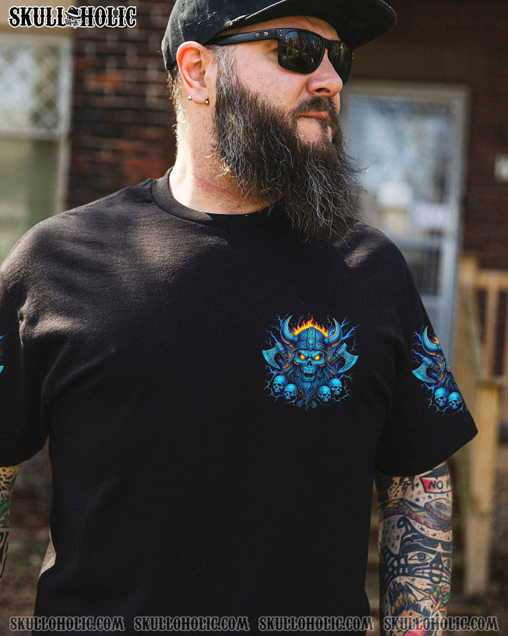 BLISSCORNERS I HAVE THREE SIDES VIKING SKULL ALL OVER PRINT