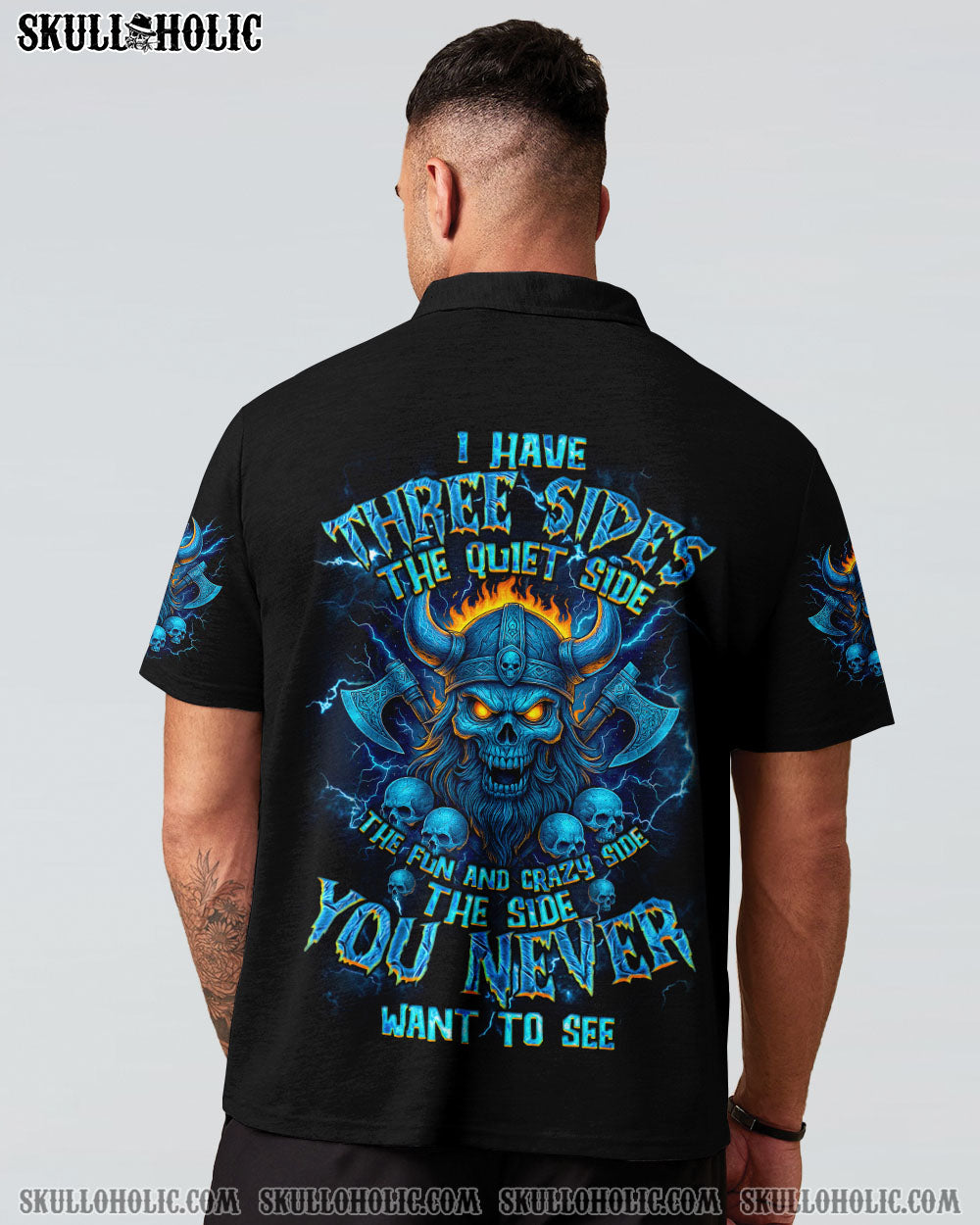 BLISSCORNERS I HAVE THREE SIDES VIKING SKULL ALL OVER PRINT