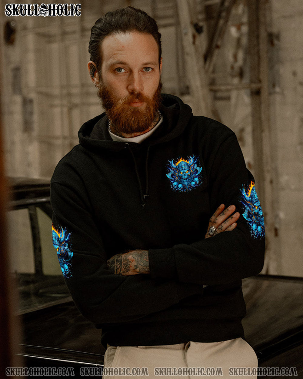 BLISSCORNERS I HAVE THREE SIDES VIKING SKULL ALL OVER PRINT