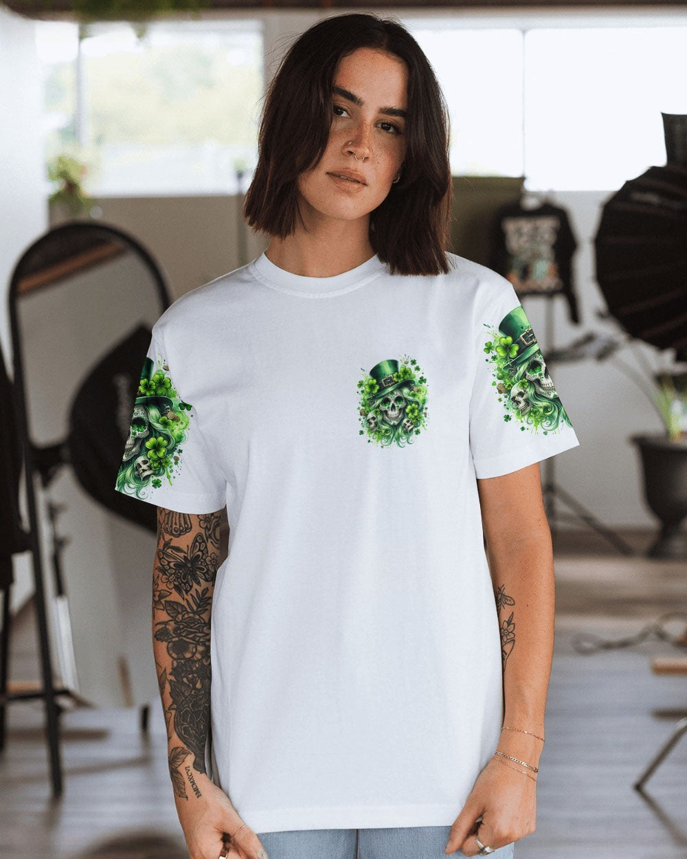 BLISSCORNERS THE GOOD GIRL IN ME PATRICK'S DAY ALL OVER PRINT