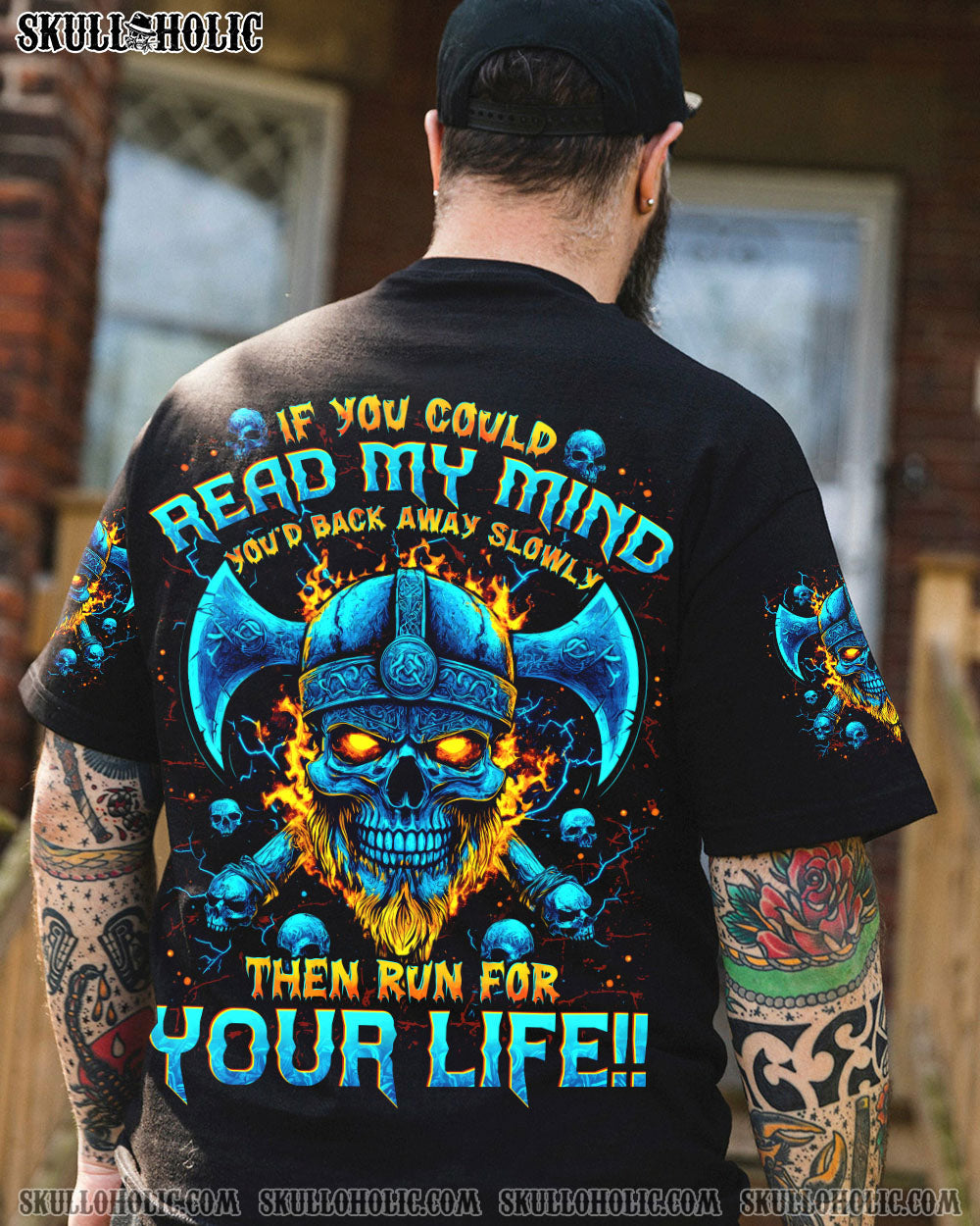 BLISSCORNERS IF YOU COULD READ MY MIND VIKING SKULL ALL OVER PRINT