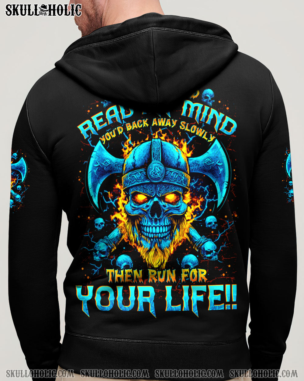 BLISSCORNERS IF YOU COULD READ MY MIND VIKING SKULL ALL OVER PRINT