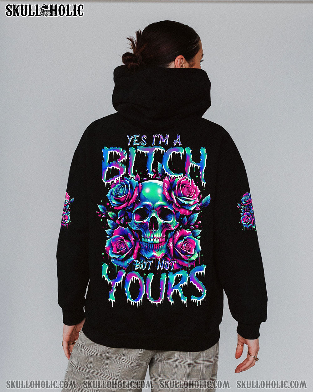 BLISSCORNERS YES I'M A B BUT NOT YOURS SKULL ROSE ALL OVER PRINT