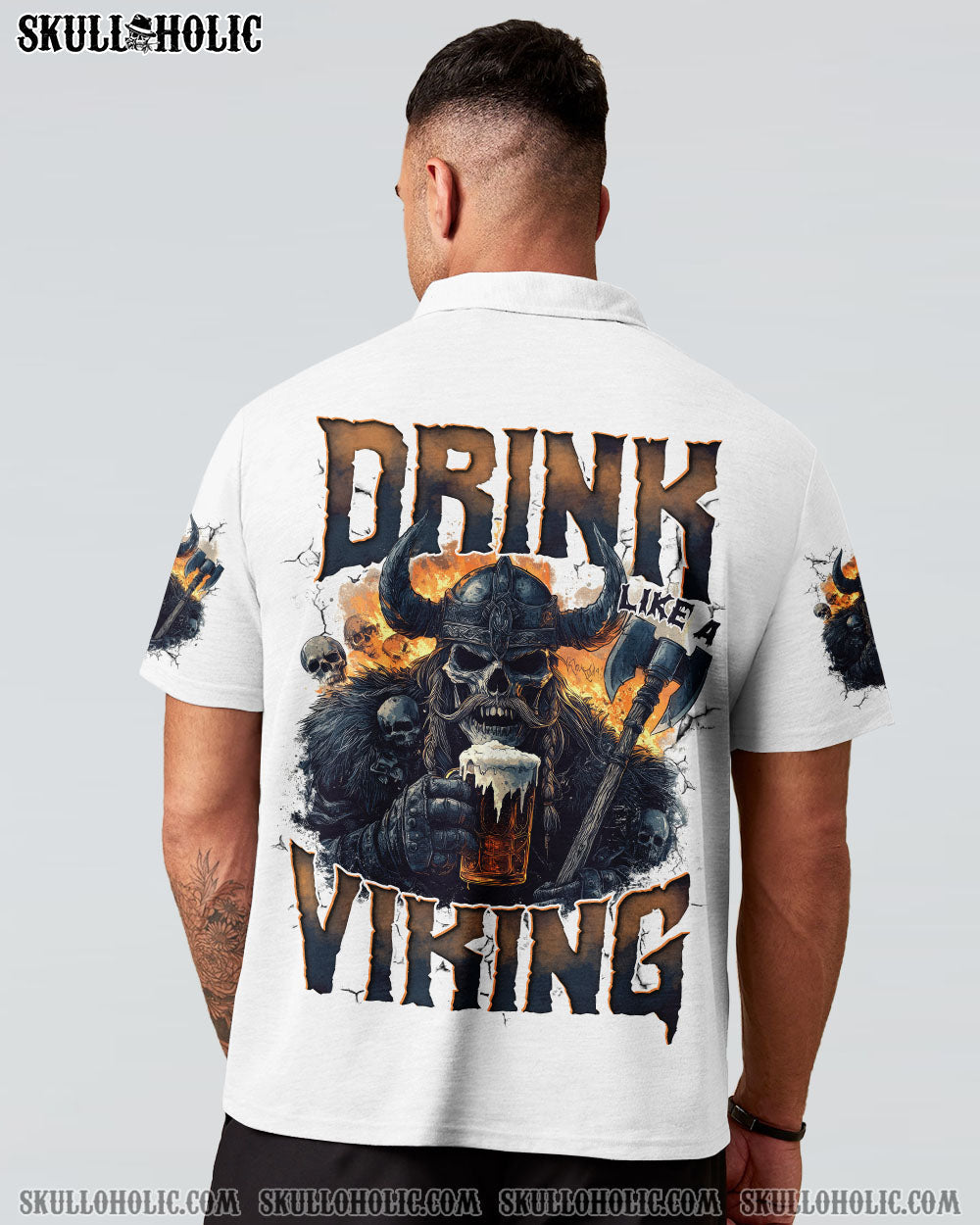 BLISSCORNERS DRINK LIKE A VIKING SKULL ALL OVER PRINT