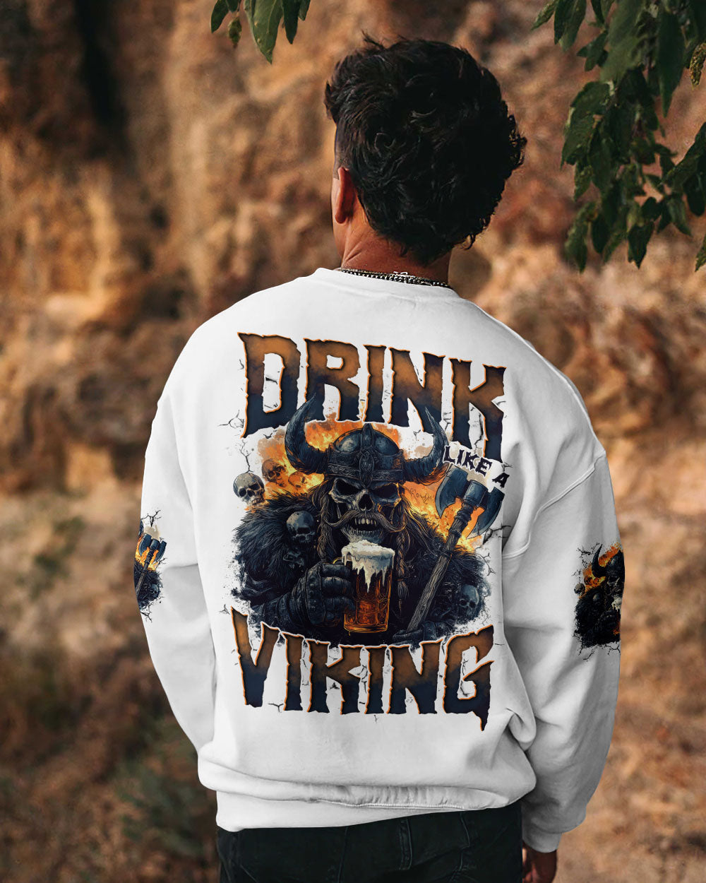 BLISSCORNERS DRINK LIKE A VIKING SKULL ALL OVER PRINT