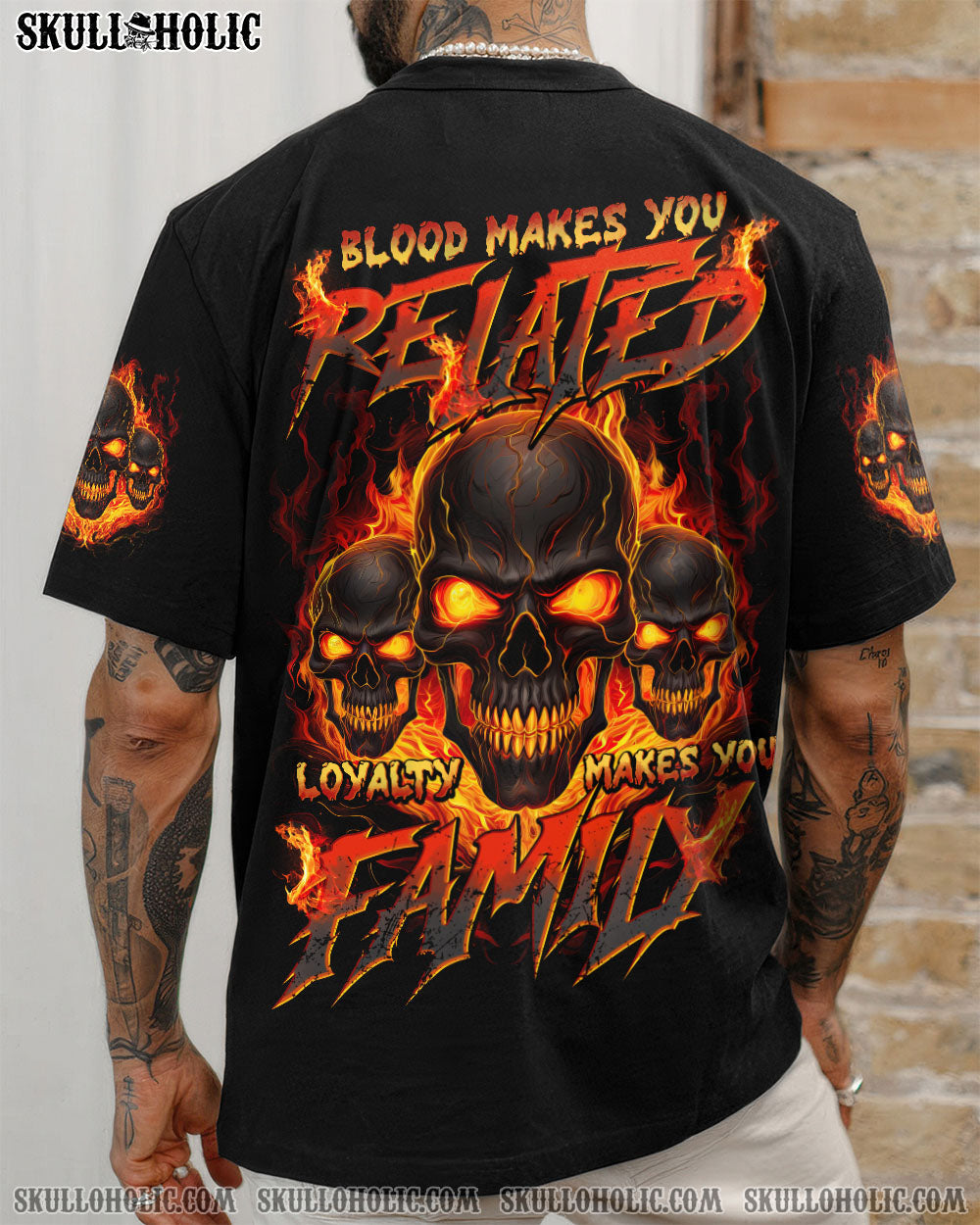 BLISSCORNERS LOYALTY MAKES YOU FAMILY SKULL ALL OVER PRINT