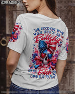 BLISSCORNERS A MOUTH I CAN'T CONTROL SKULL MESSY BUN ROSE ALL OVER PRINT