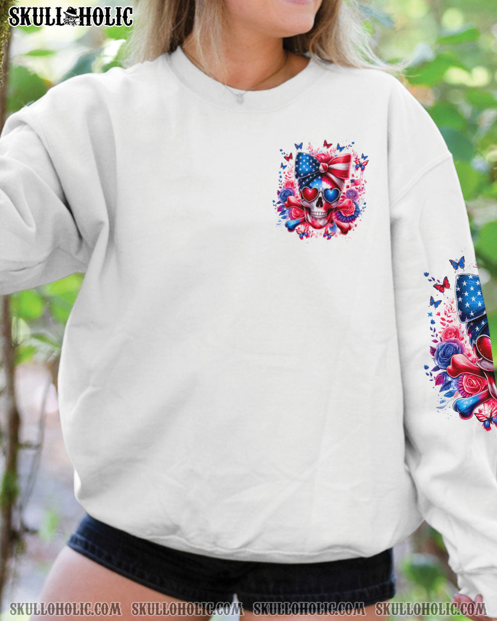 BLISSCORNERS A MOUTH I CAN'T CONTROL SKULL MESSY BUN ROSE ALL OVER PRINT