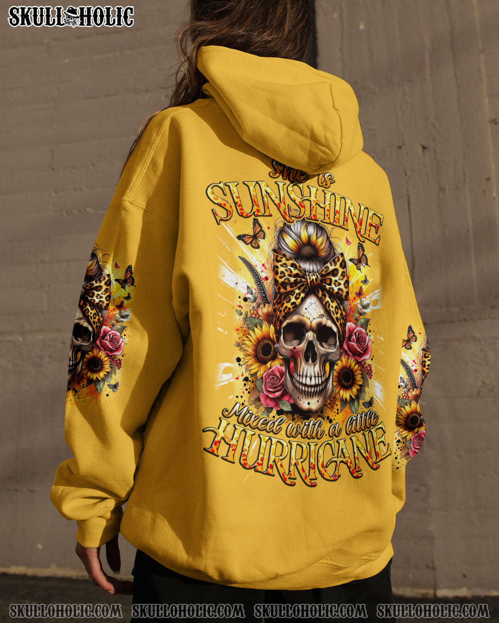 BLISSCORNERS I'M BLUNT BECAUSE GOD ROLLED ME MESSY BUN SUNFLOWER TIE DYE ALL OVER PRINT