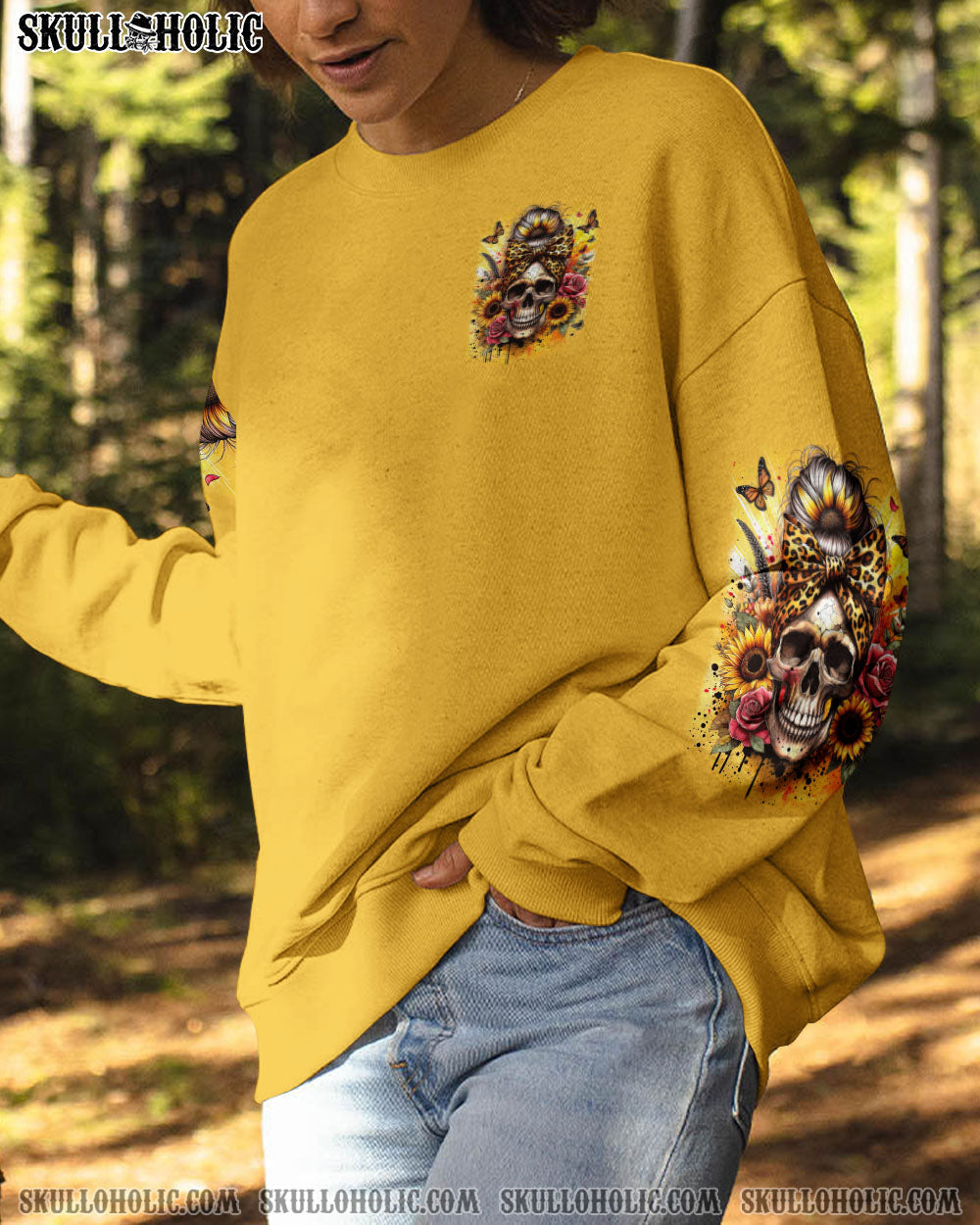 BLISSCORNERS I'M BLUNT BECAUSE GOD ROLLED ME MESSY BUN SUNFLOWER TIE DYE ALL OVER PRINT