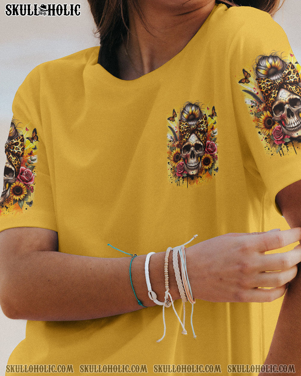 BLISSCORNERS I'M BLUNT BECAUSE GOD ROLLED ME MESSY BUN SUNFLOWER TIE DYE ALL OVER PRINT