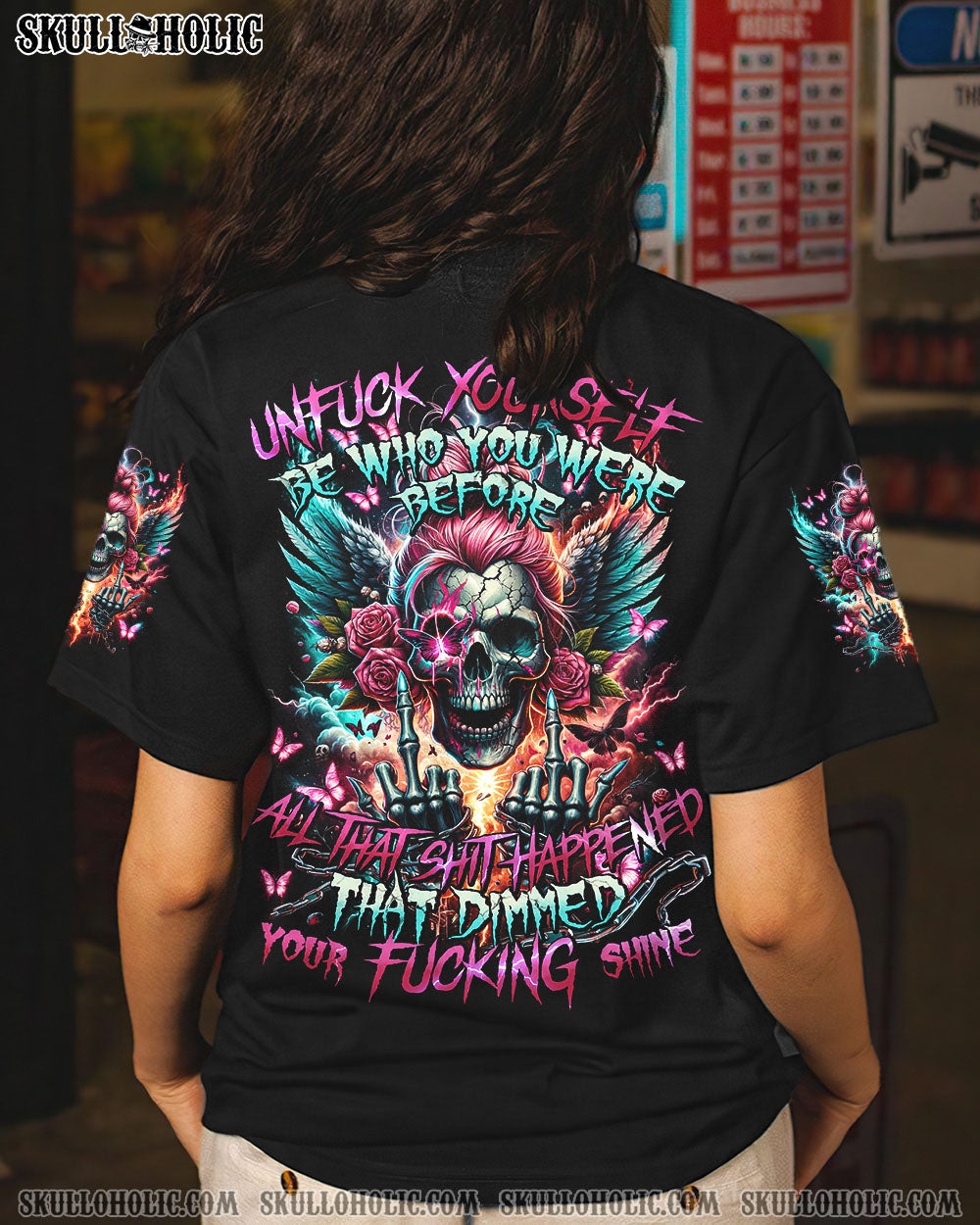 BLISSCORNERS FRESH OUT OF F MESSY BUN TIE DYE ALL OVER PRINT