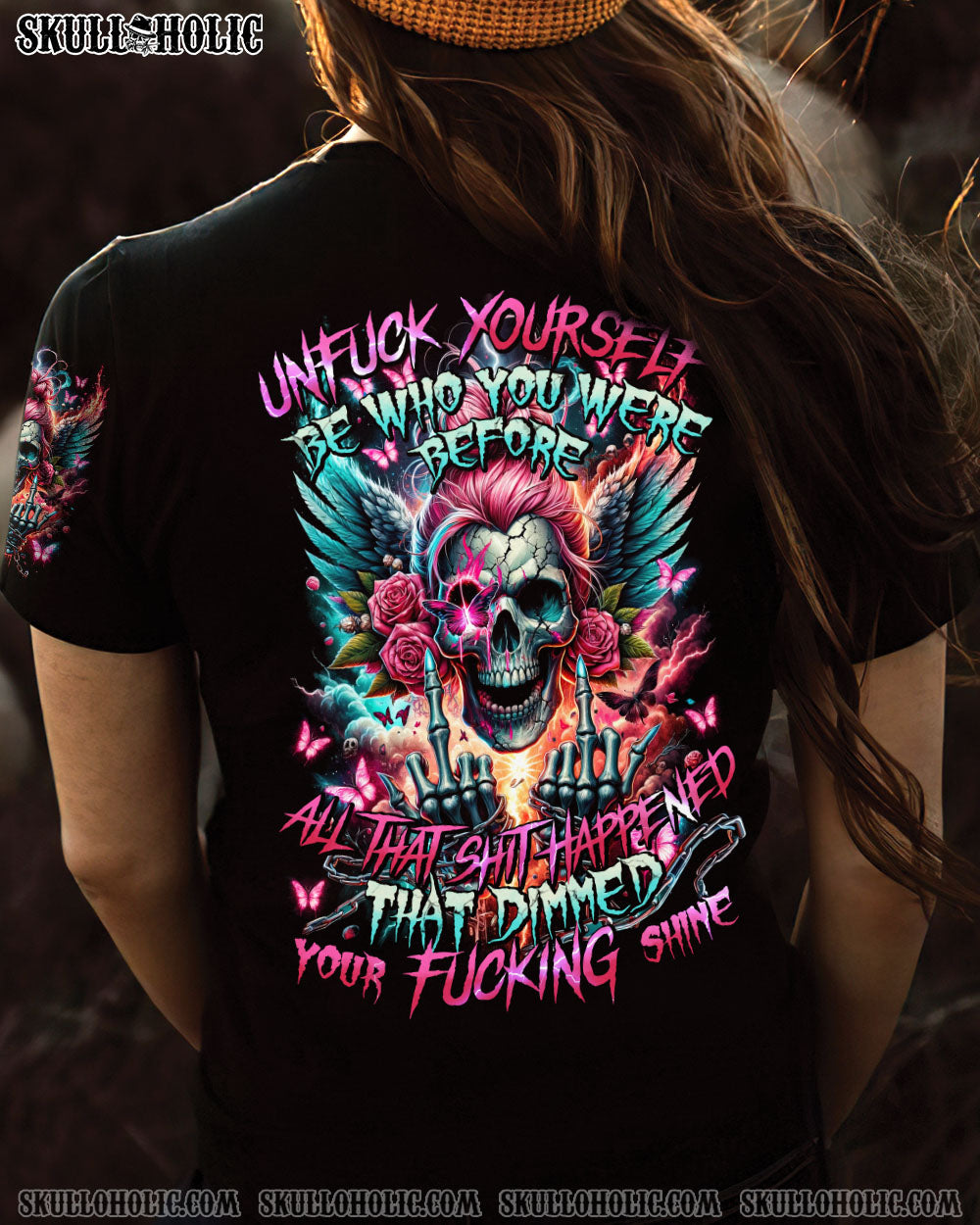 BLISSCORNERS FRESH OUT OF F MESSY BUN TIE DYE ALL OVER PRINT