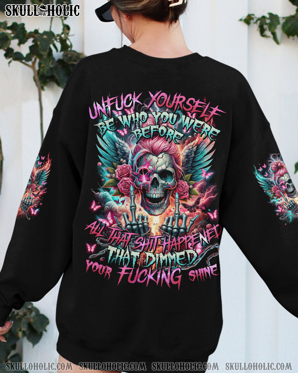 BLISSCORNERS FRESH OUT OF F MESSY BUN TIE DYE ALL OVER PRINT