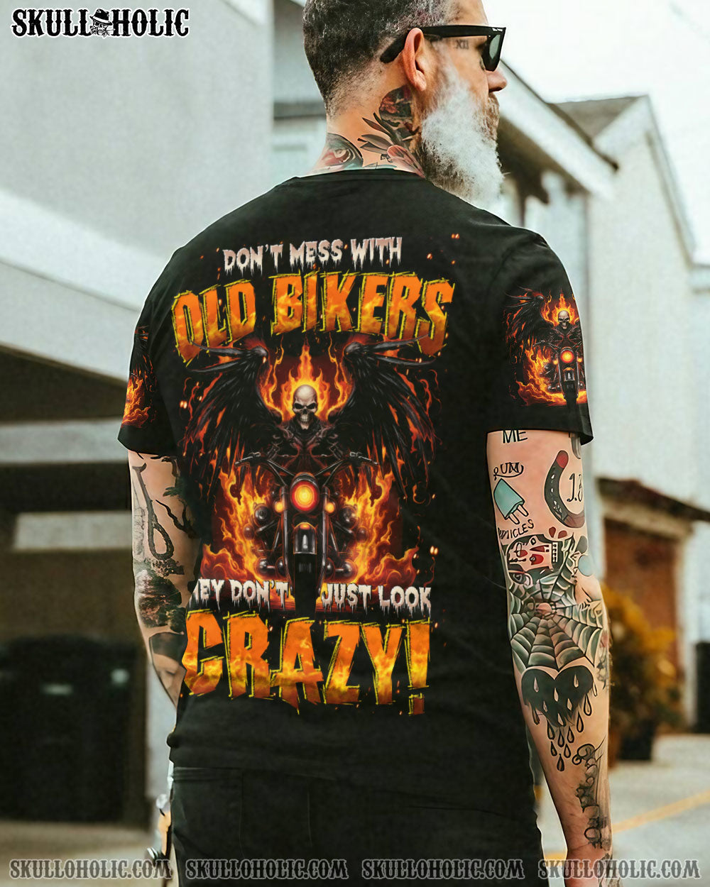 BLISSCORNERS DON'T MESS WITH OLD BIKERS SKULL ALL OVER PRINT