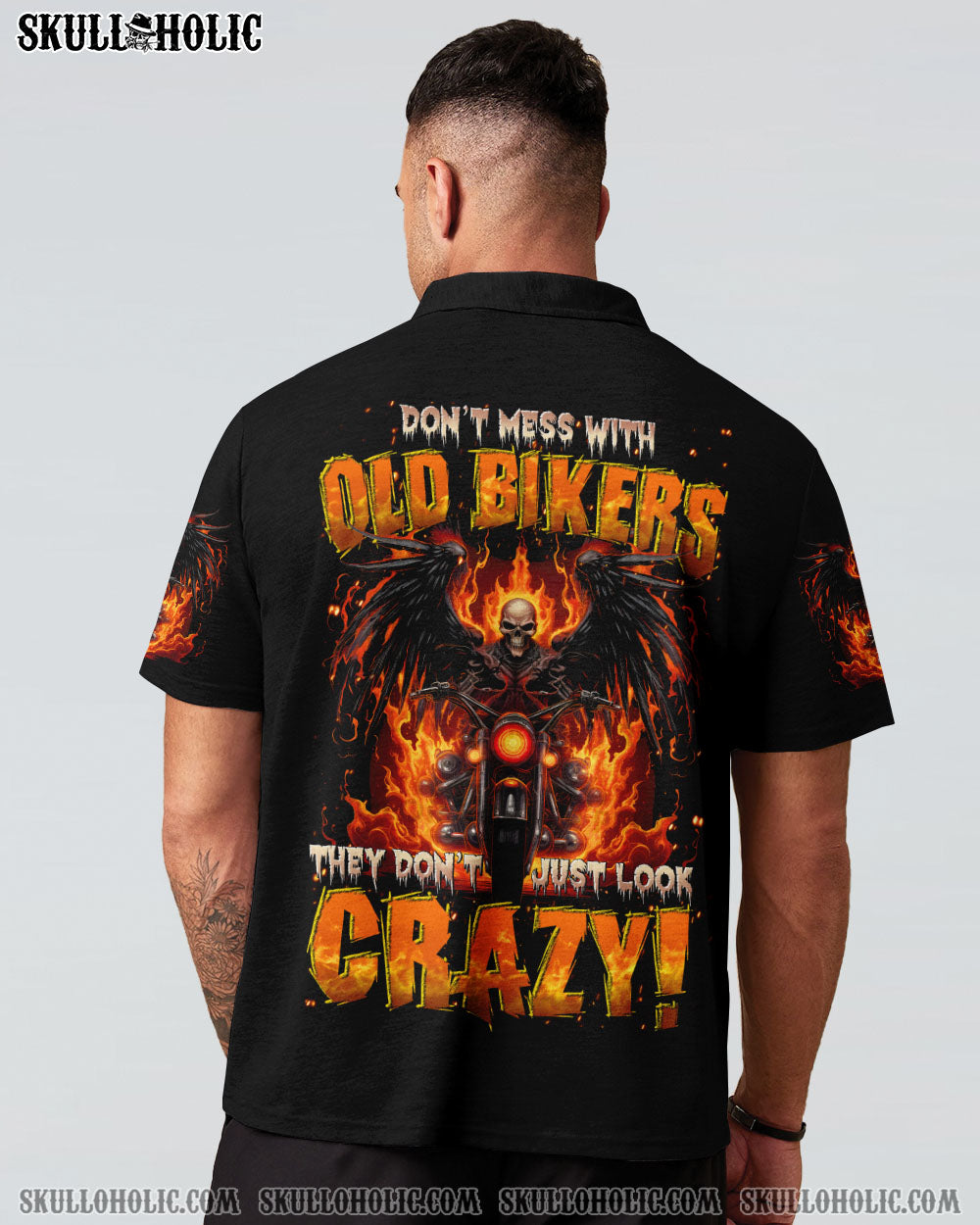 BLISSCORNERS DON'T MESS WITH OLD BIKERS SKULL ALL OVER PRINT