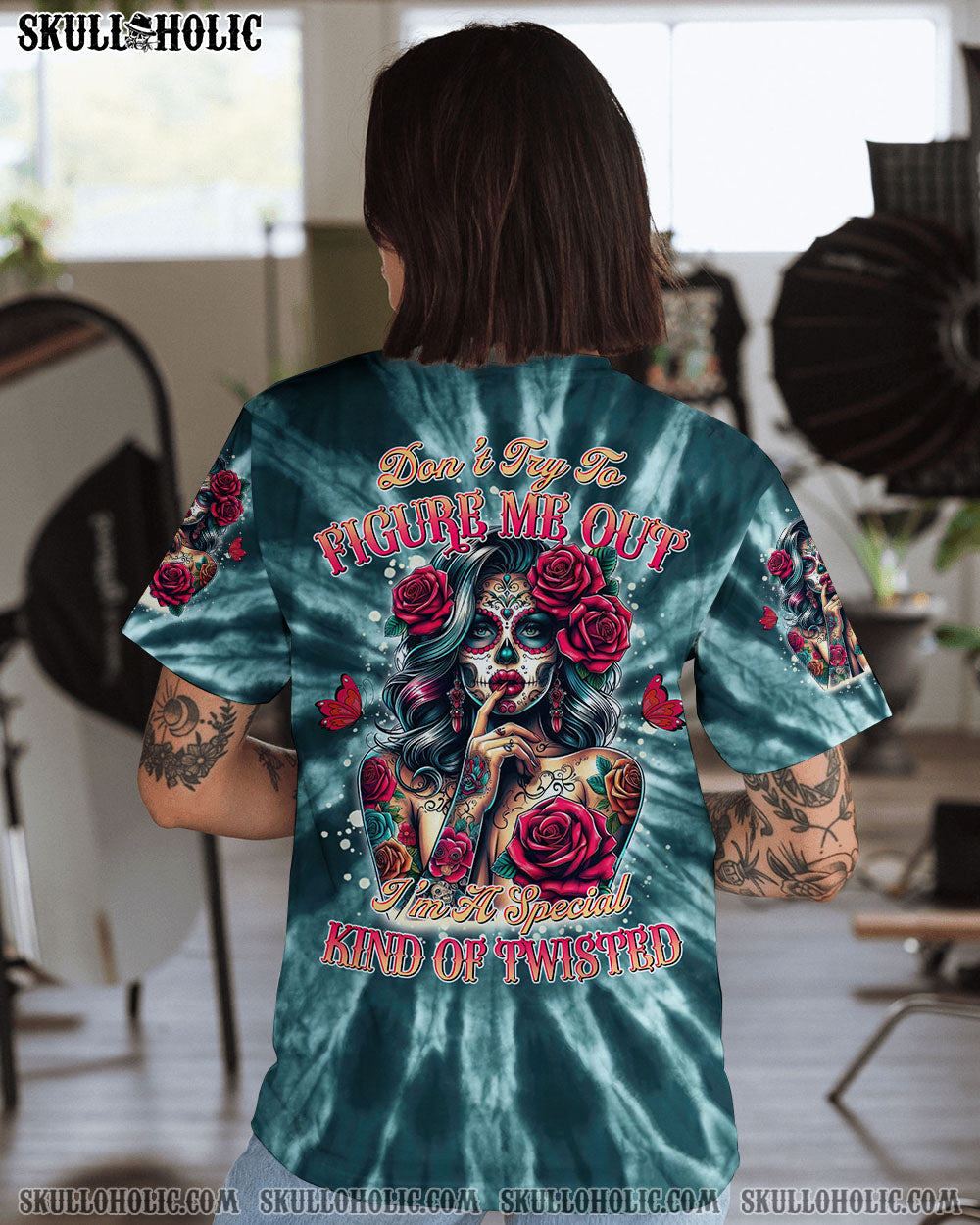 BLISSCORNERS DON'T TRY TO FIGURE ME OUT TIE DYE ALL OVER PRINT