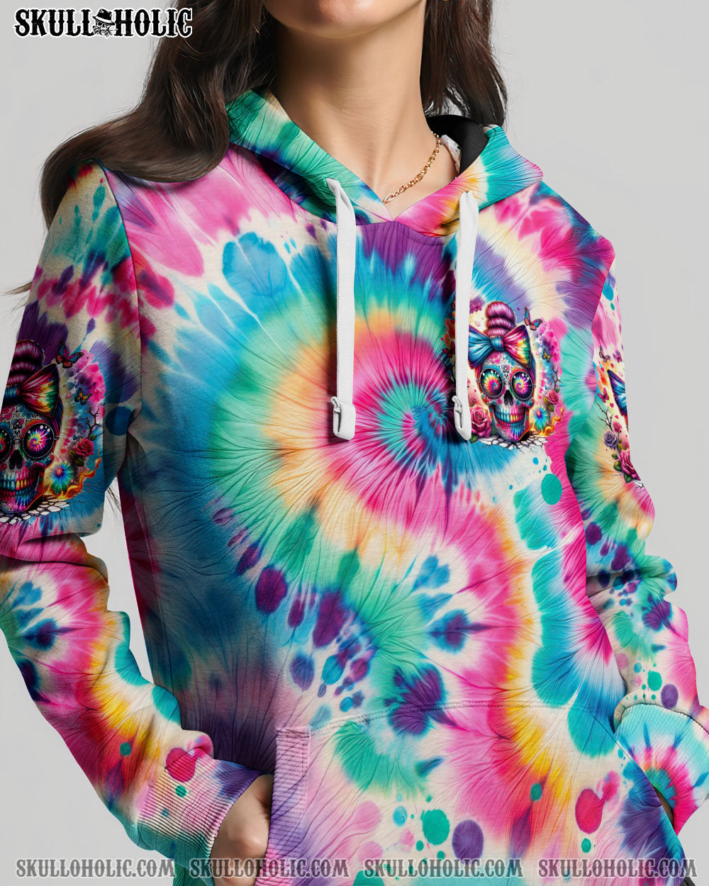 BLISSCORNERS IT'S GOING TO BE ONE OF THOSE DAYS MESSY BUN SKULL ALL OVER PRINT