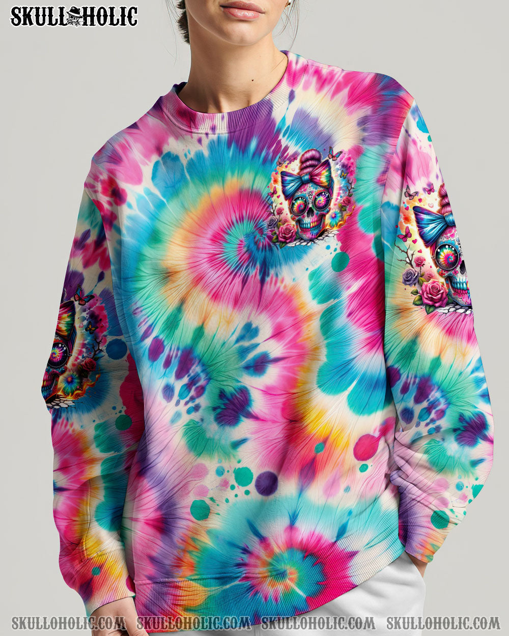 BLISSCORNERS IT'S GOING TO BE ONE OF THOSE DAYS MESSY BUN SKULL ALL OVER PRINT