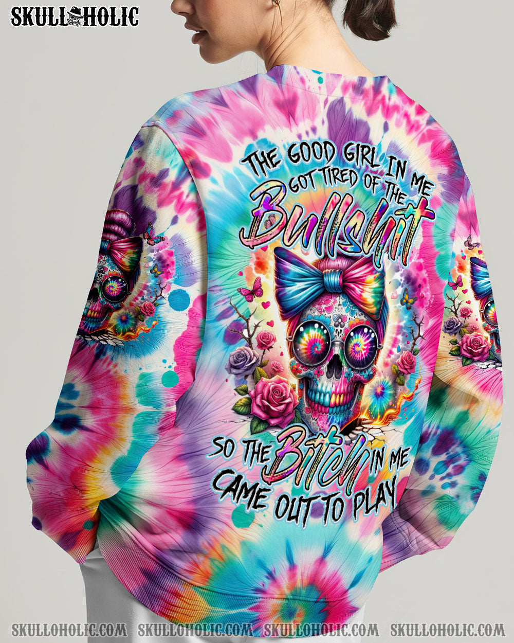 BLISSCORNERS IT'S GOING TO BE ONE OF THOSE DAYS MESSY BUN SKULL ALL OVER PRINT