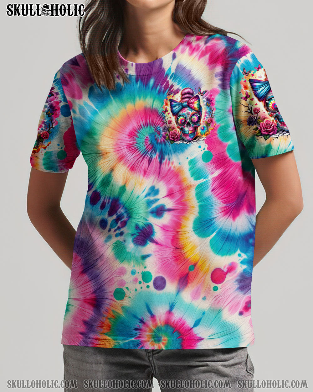 BLISSCORNERS IT'S GOING TO BE ONE OF THOSE DAYS MESSY BUN SKULL ALL OVER PRINT