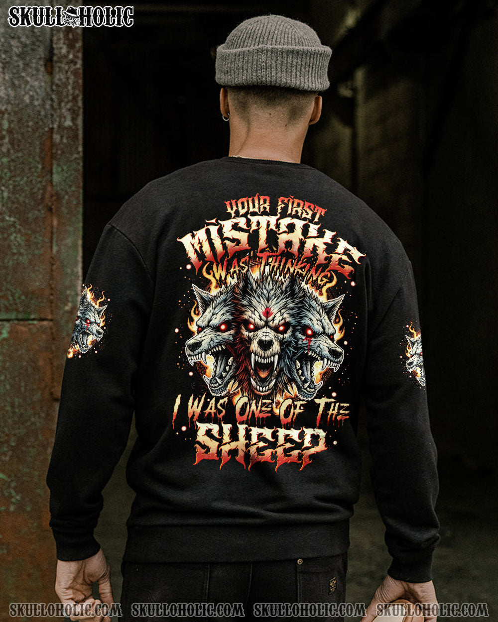 BLISSCORNERS YOUR FIRST MISTAKE SKULL WOLF ALL OVER PRINT
